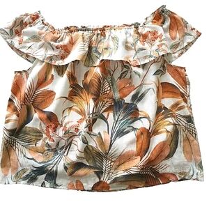 NWOT A.N.A On Or Off Shoulder Ruffle Floral Bloomcore Cottagecore Blouse Top